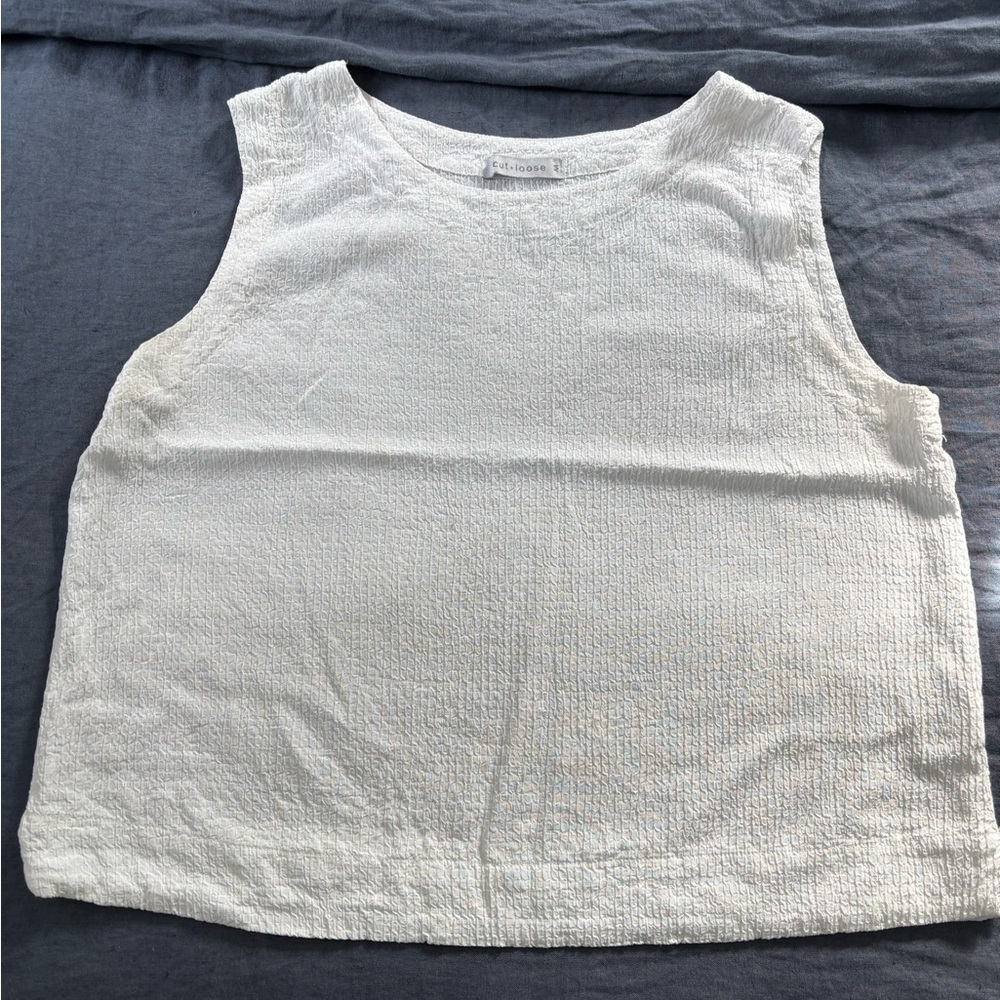 Cut Loose Crinkled White Blouse